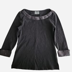 Chanel CC Logo Black Quilted Boatneck Employee Uniform in XS